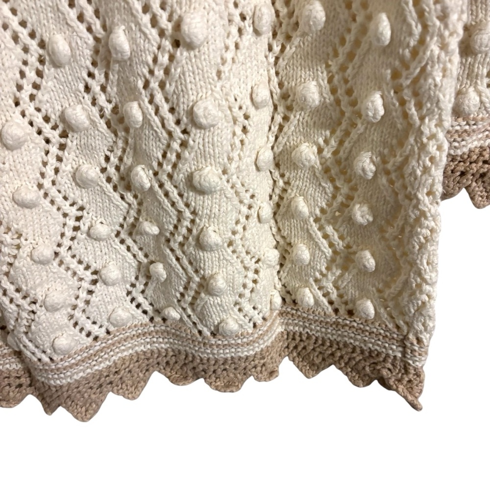 Vintage Express Tricot Handknitted Cream Sweater Small - Picture 5 of 6
